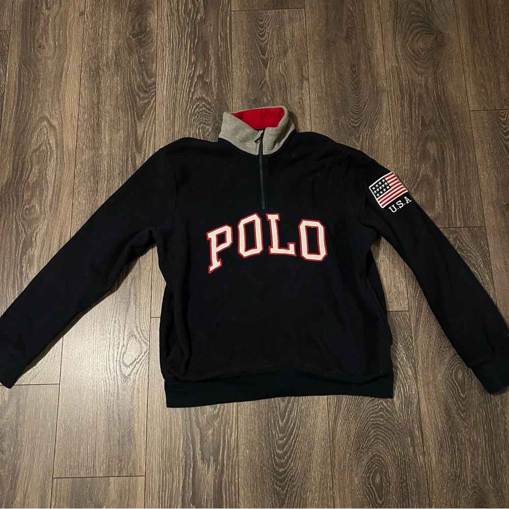 Polo by Ralph Lauren USA navy 1/4 quarter zip sweatshirt pullover